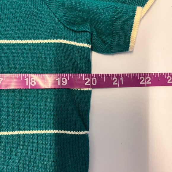 NEW J Crew Short-sleeve Heritage Cotton Tipped Sweater-Polo in Stripe!!! - Picture 3 of 3